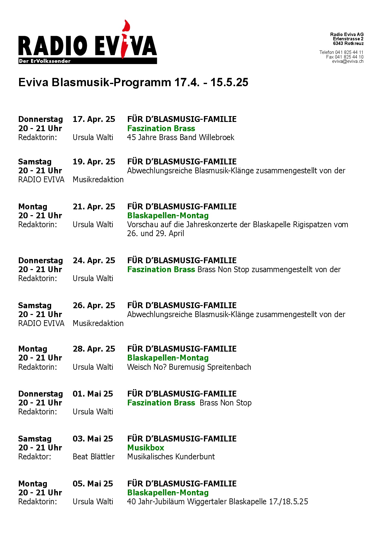 Eviva Blasmusik-Programm 17.4. - 15.5.25-0001